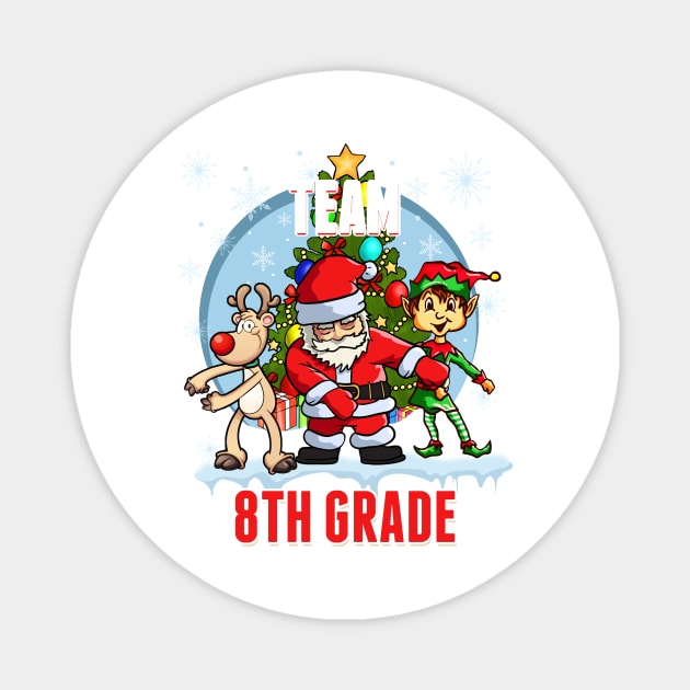 Team 8TH GRADE Santa Elf Reindeer Flossing Kids Christmas Magnet by johnbbmerch